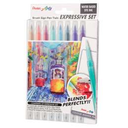 Set Expressive Sign Pen Brush Twin