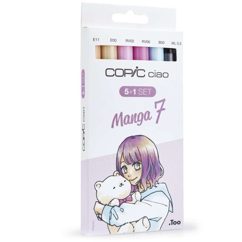Set 5 copic ciao più un multiliner tonalità manga 7