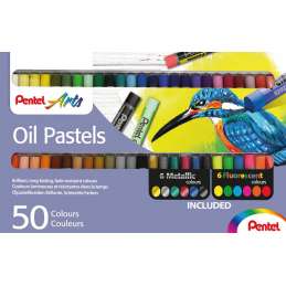 Oil Pastels 50 Pentel Arts con colori metallici e fluorescenti