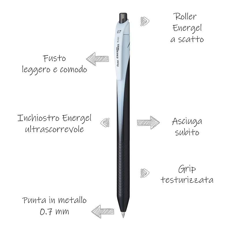 Penne EnerGel usa e getta punta 0.7