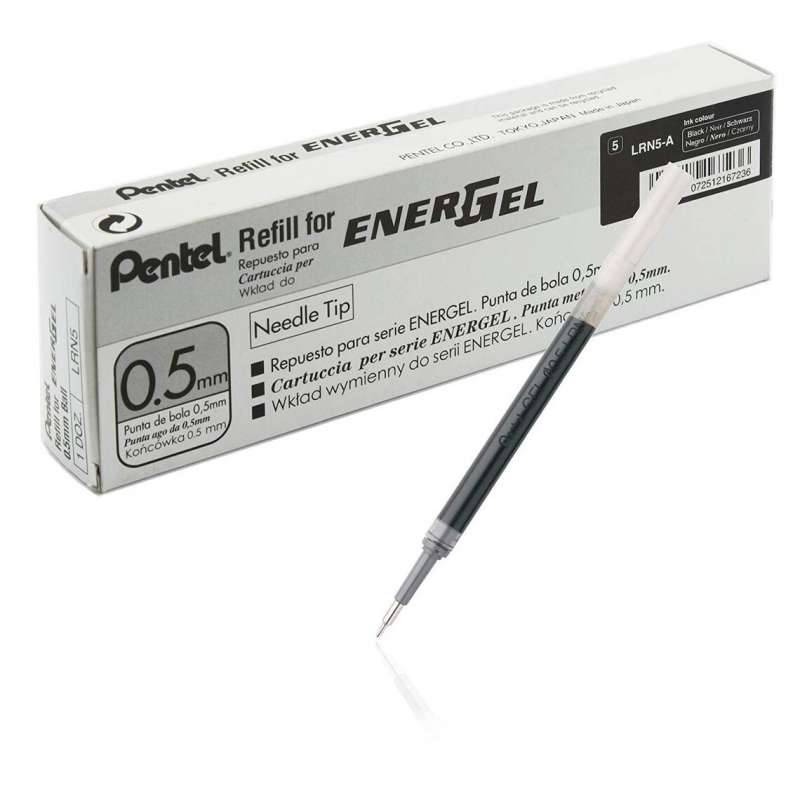 Ricarica penna Energel punta 0.5 Pentel. Diversi colori.